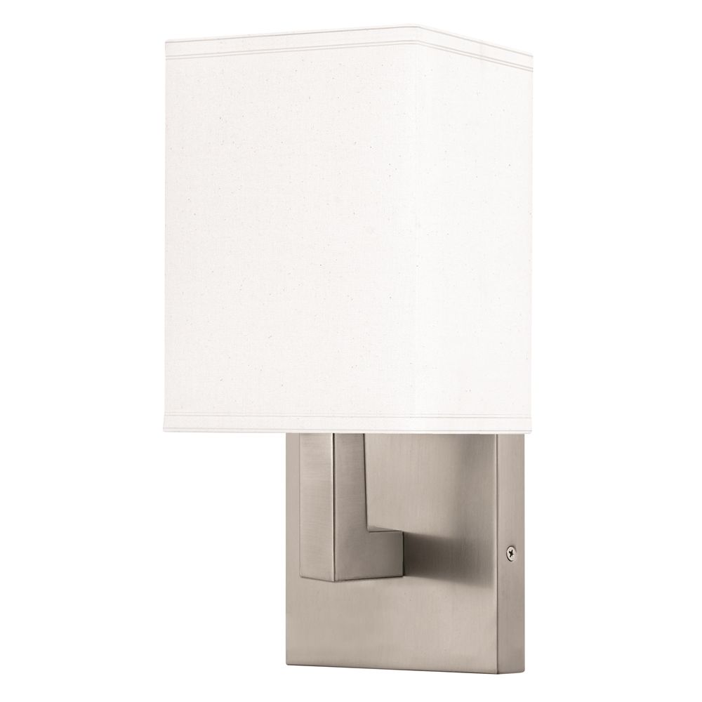 Single Wall Sconce, Hardwired, 13"H x 4" Ext, Brushed Steel